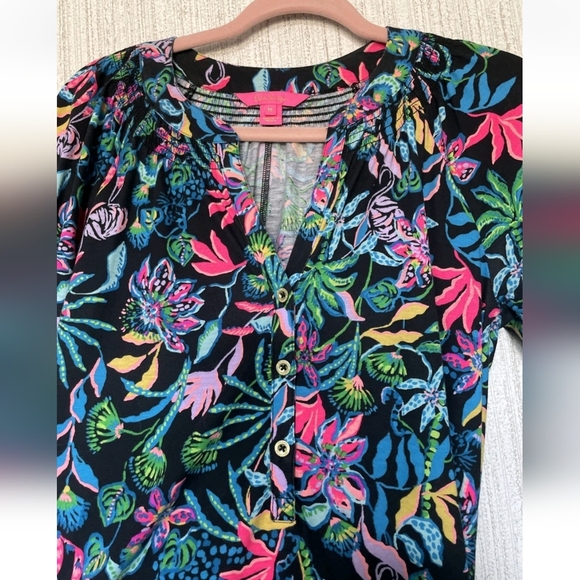 Lilly Pulitzer Size Medium Norris Dress Onyx Paradise Glow - Picture 5 of 10